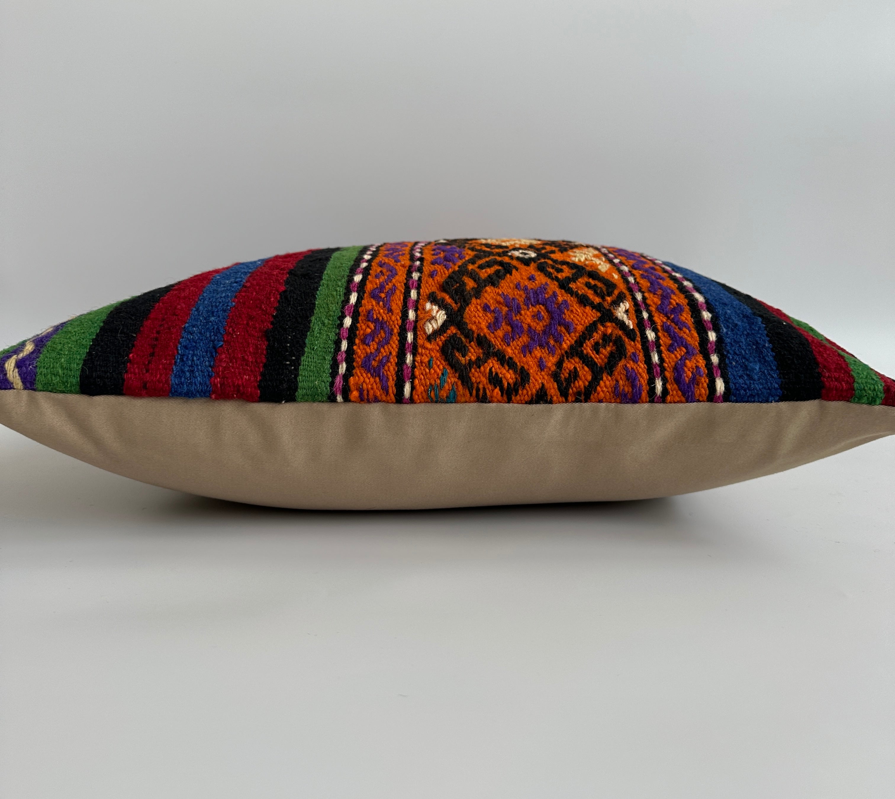 Handmade Multicolour Turkish Rug Cushion Cover 18''x18'' / 45x45 CM
