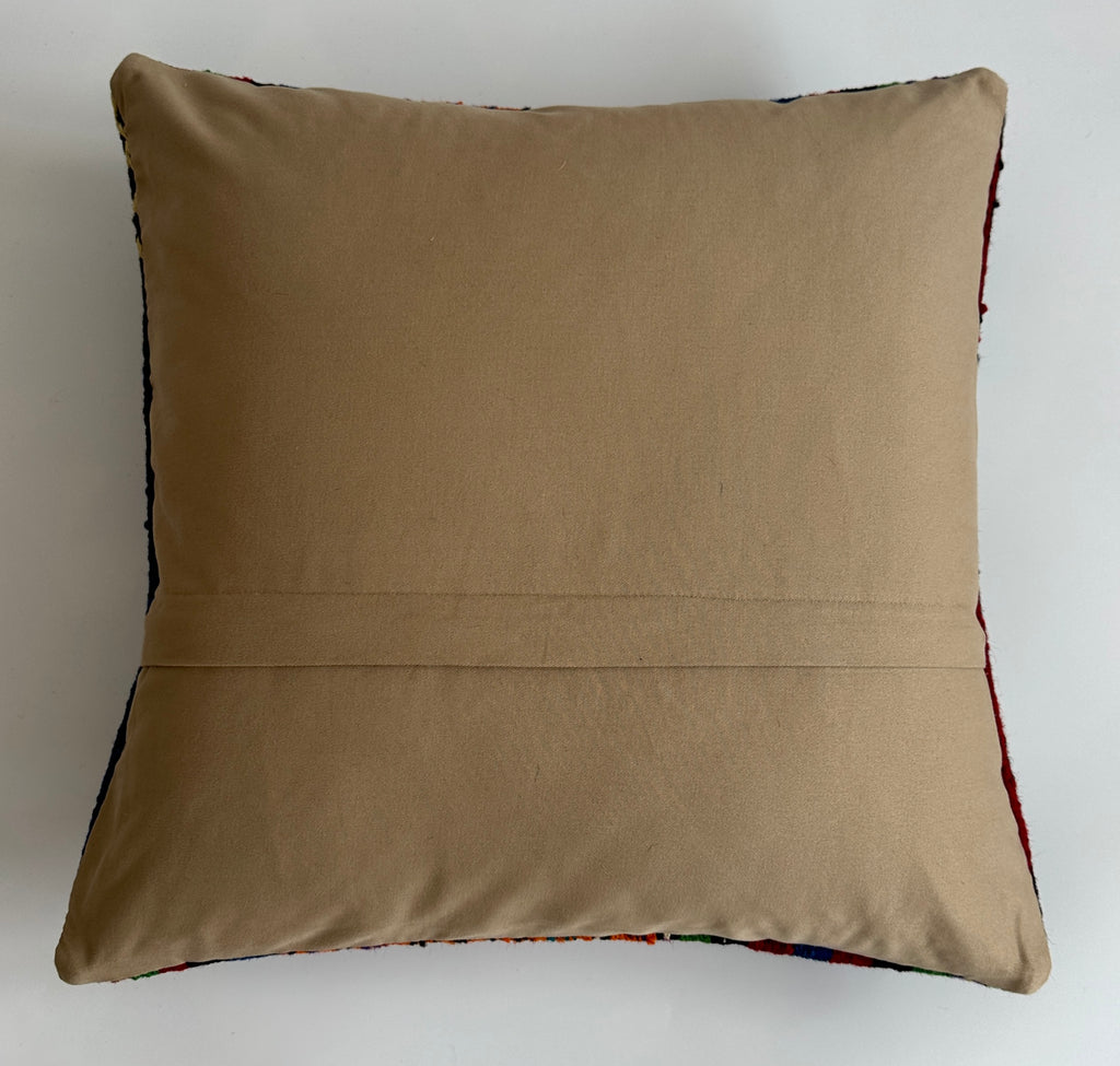 Handmade Multicolour Turkish Rug Cushion Cover 18''x18'' / 45x45 CM