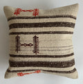 Handmade Textured Grey Turkish Rug Cushion Cover 18''x18'' / 45x45 CM