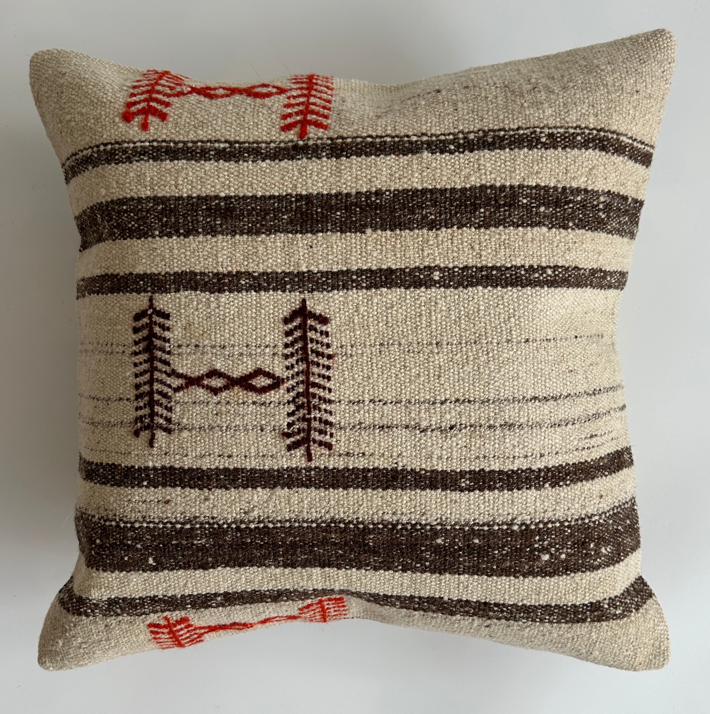 Handmade Textured Grey Turkish Rug Cushion Cover 18''x18'' / 45x45 CM