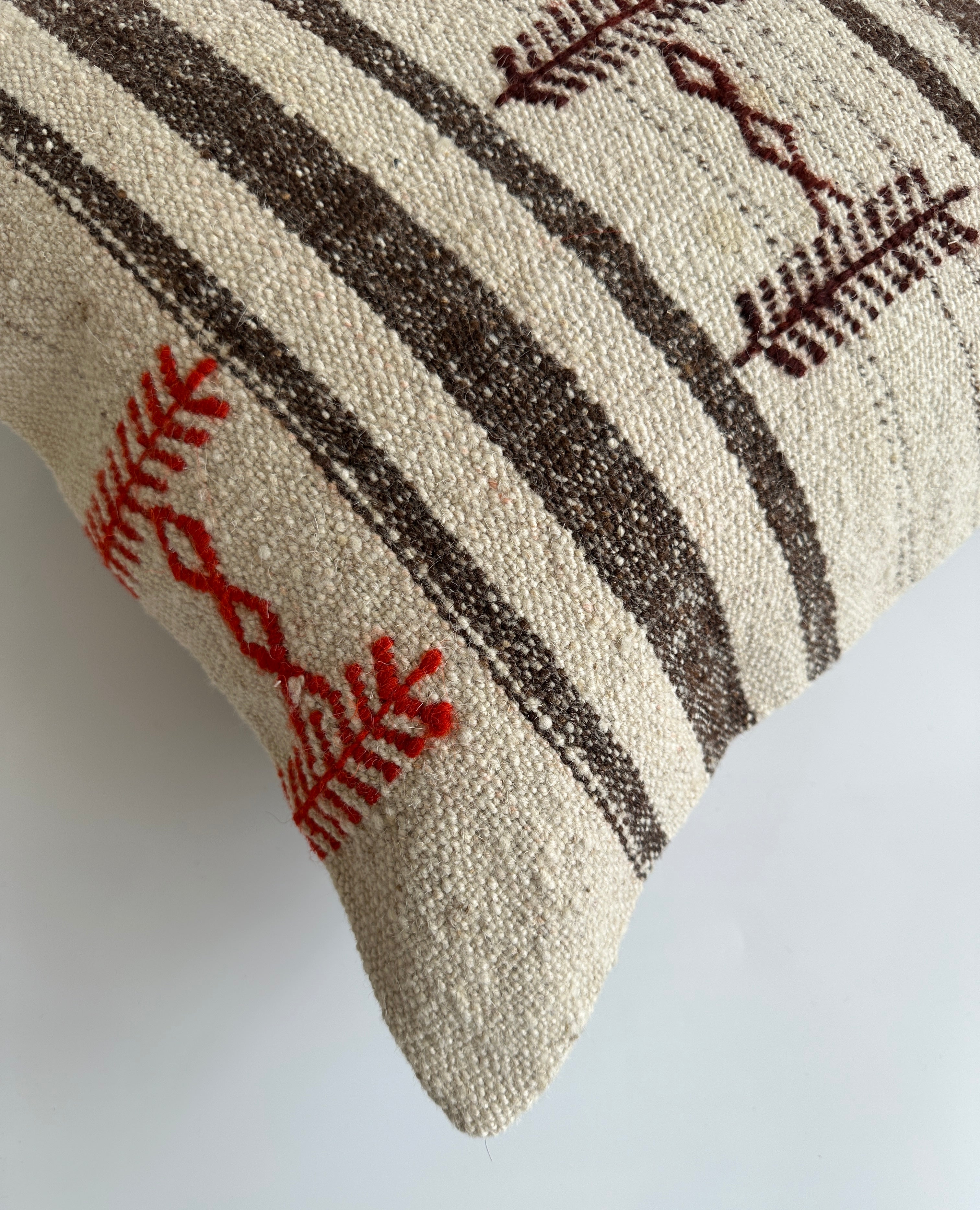 Handmade Textured Grey Turkish Rug Cushion Cover 18''x18'' / 45x45 CM