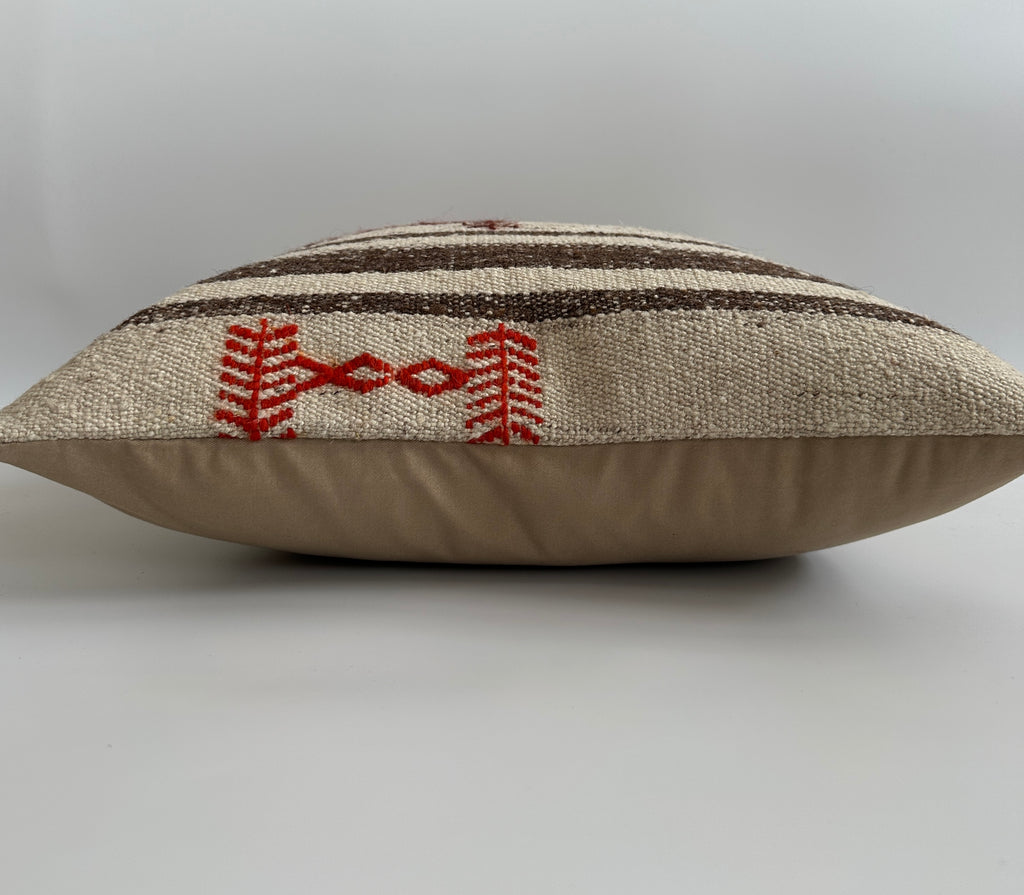 Handmade Textured Grey Turkish Rug Cushion Cover 18''x18'' / 45x45 CM