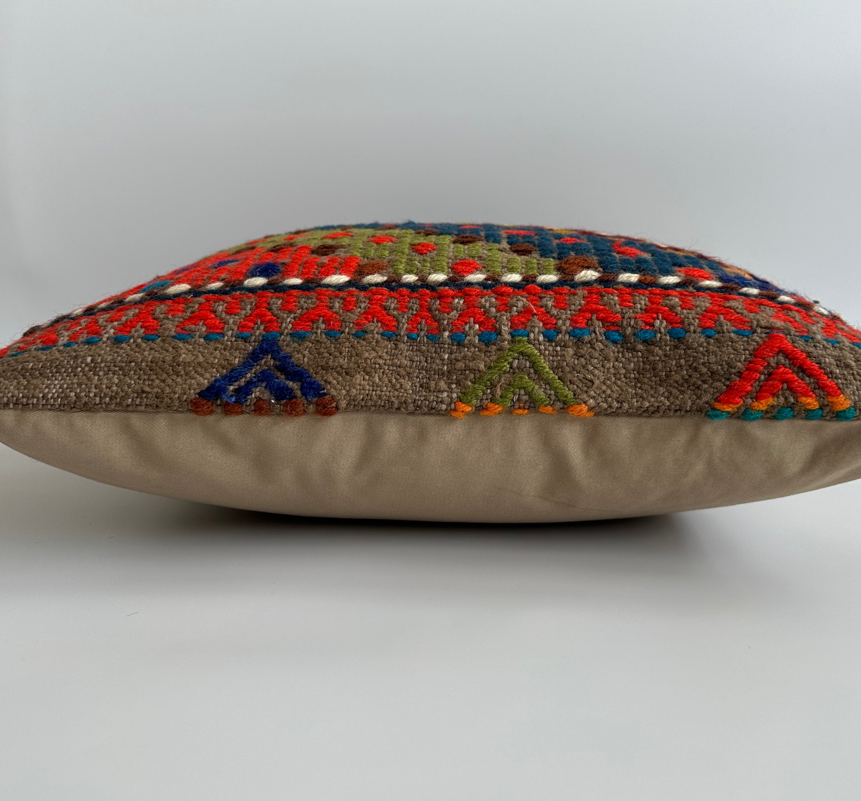 Handmade Multicolour Turkish Rug Cushion Cover 18''x18'' / 45x44 CM