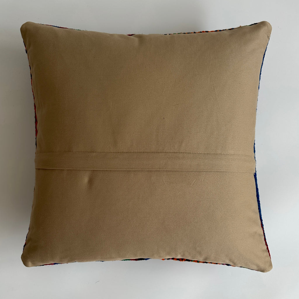 Handmade Multicolour Turkish Rug Cushion Cover 18''x18'' / 45x44 CM