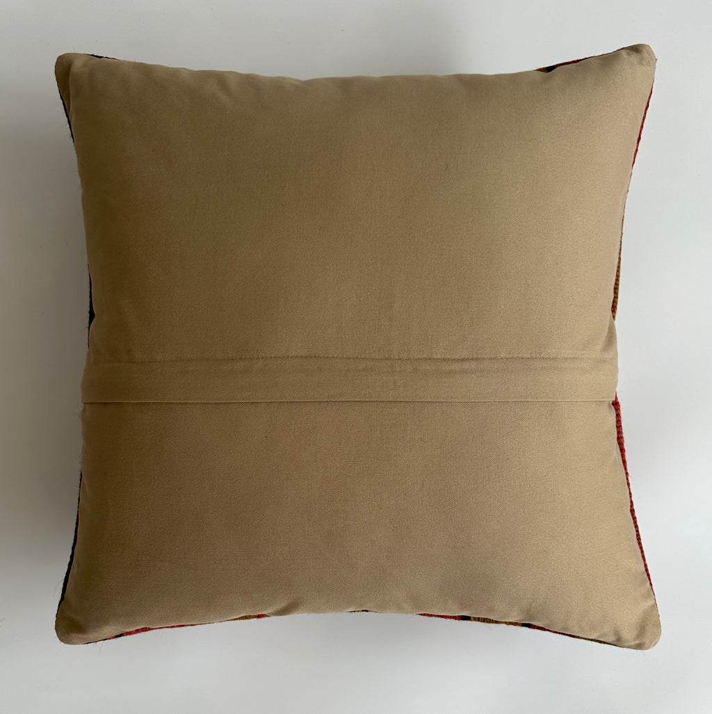 Handmade Multicolour Striped Turkish Rug Cushion Cover 18''x18'' / 45x44 CM