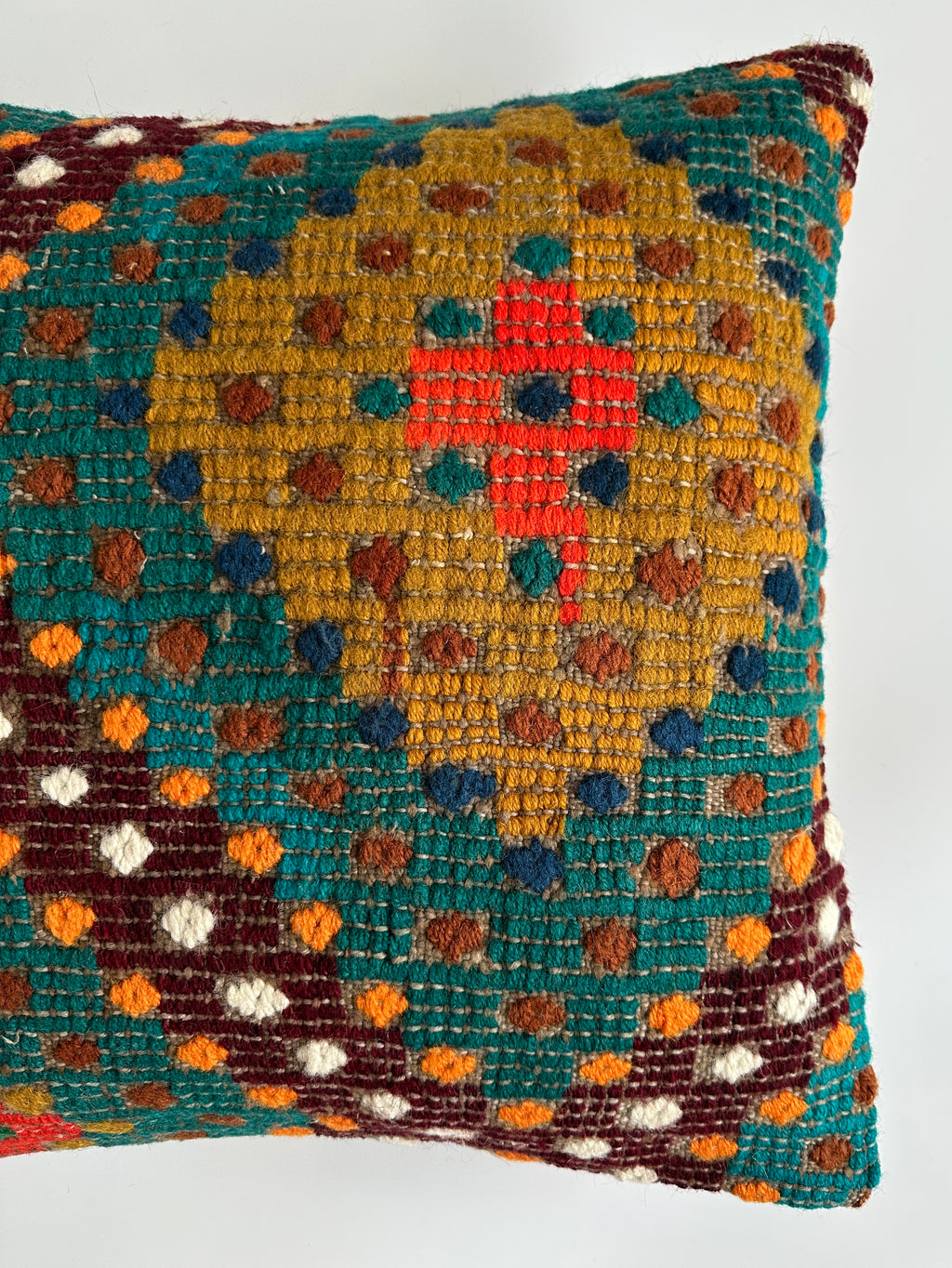 Handmade Multicolour Turkish Rug Cushion Cover 18''x18'' / 45x44 CM