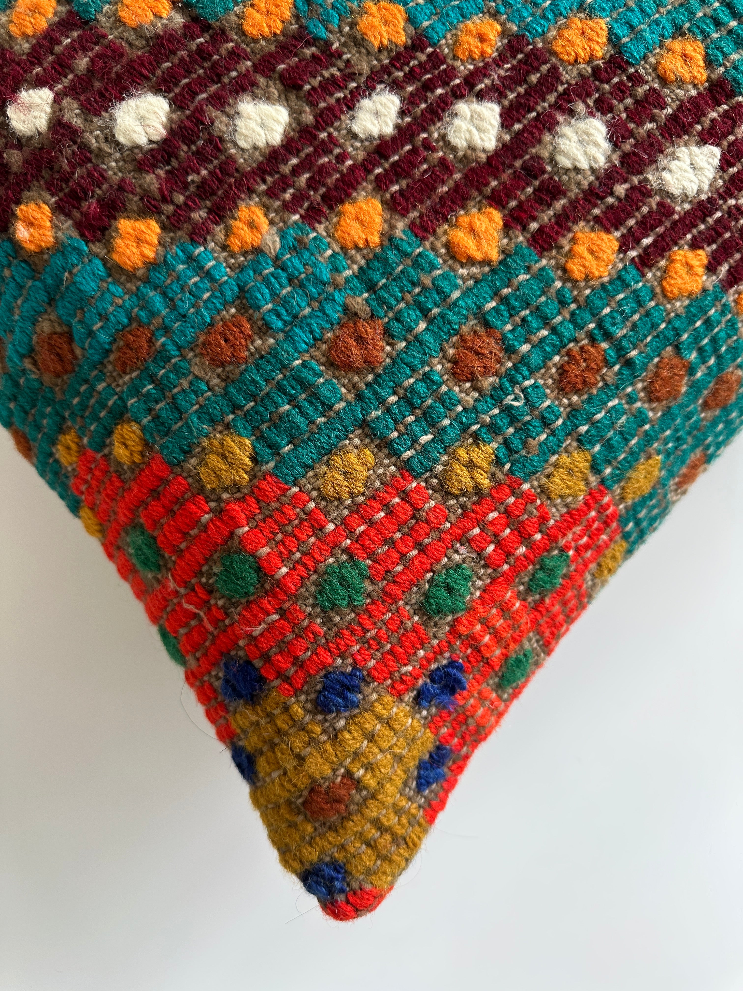 Handmade Multicolour Turkish Rug Cushion Cover 18''x18'' / 45x44 CM