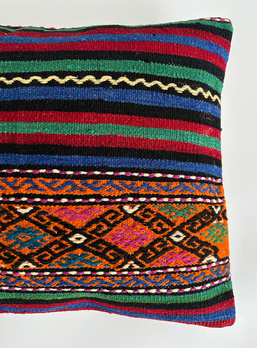 Handmade Multicolour Turkish Rug Cushion Cover 18''x18'' / 44x44 CM