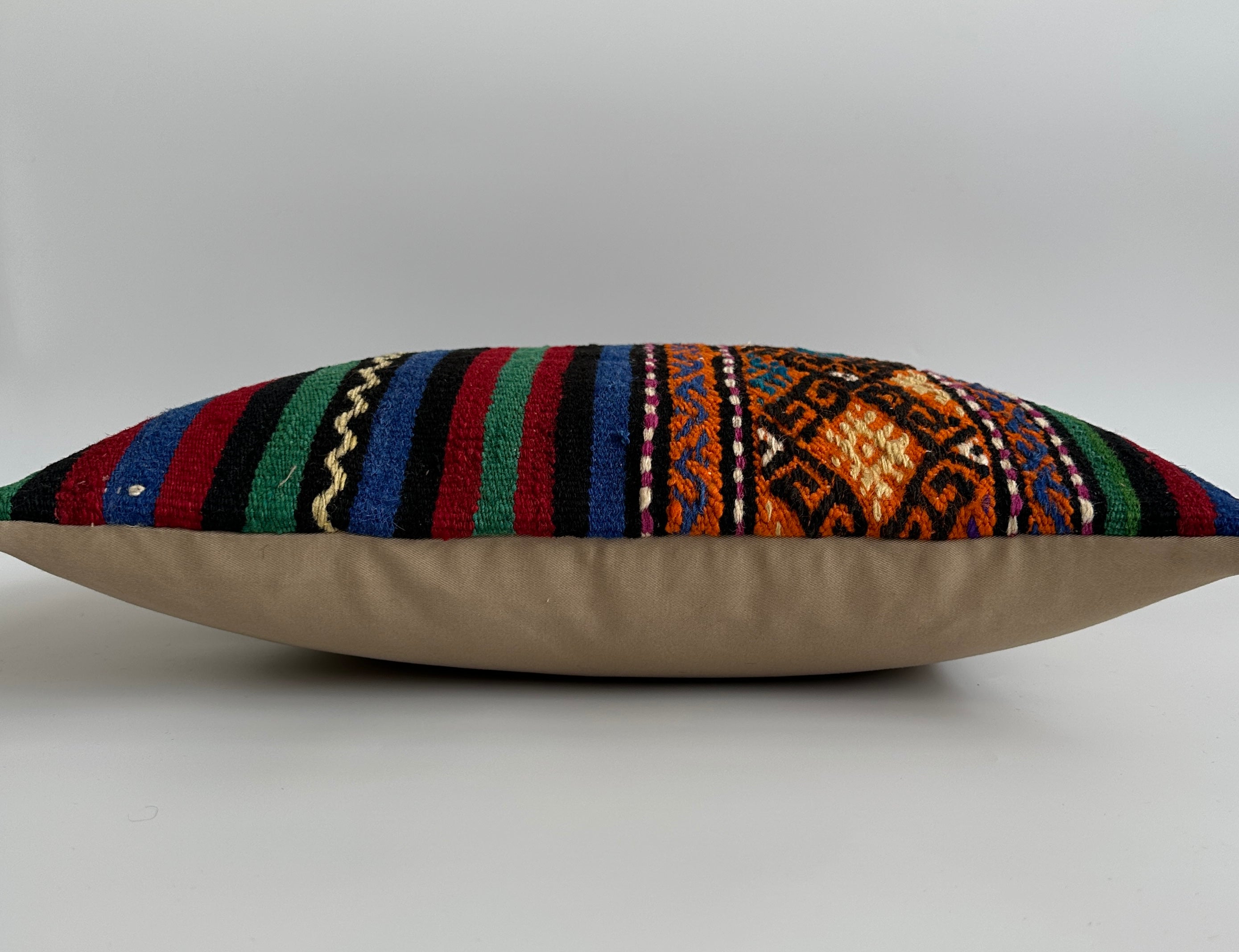 Handmade Multicolour Turkish Rug Cushion Cover 18''x18'' / 44x44 CM