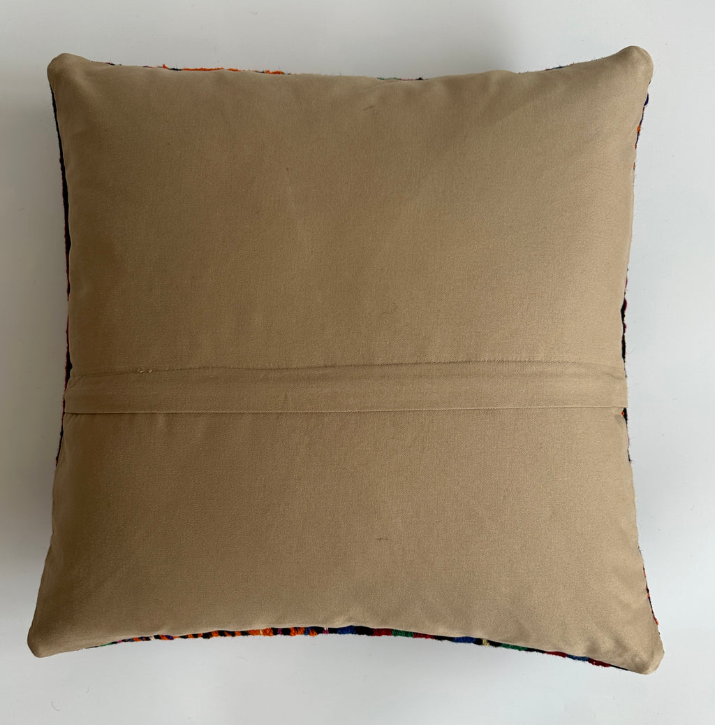 Handmade Multicolour Turkish Rug Cushion Cover 18''x18'' / 44x44 CM