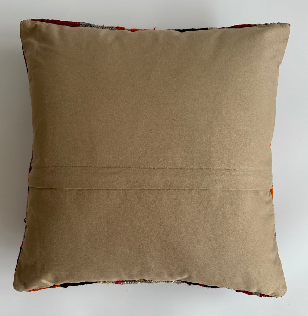 Handmade Multicolour Turkish Rug Cushion Cover 18''x18'' / 46x44 CM