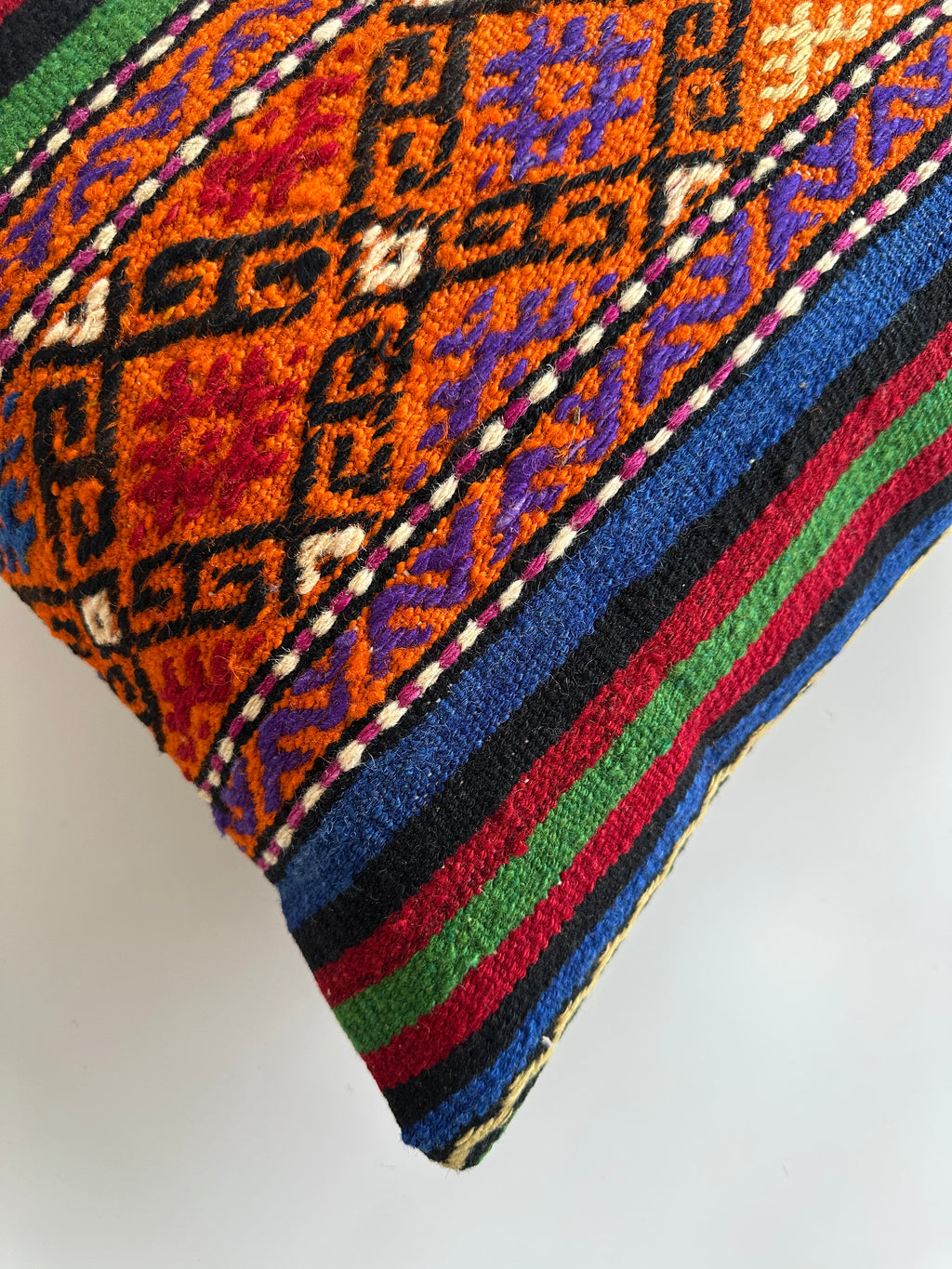 Handmade Multicolour Turkish Rug Cushion Cover 18''x18'' / 45x45 CM
