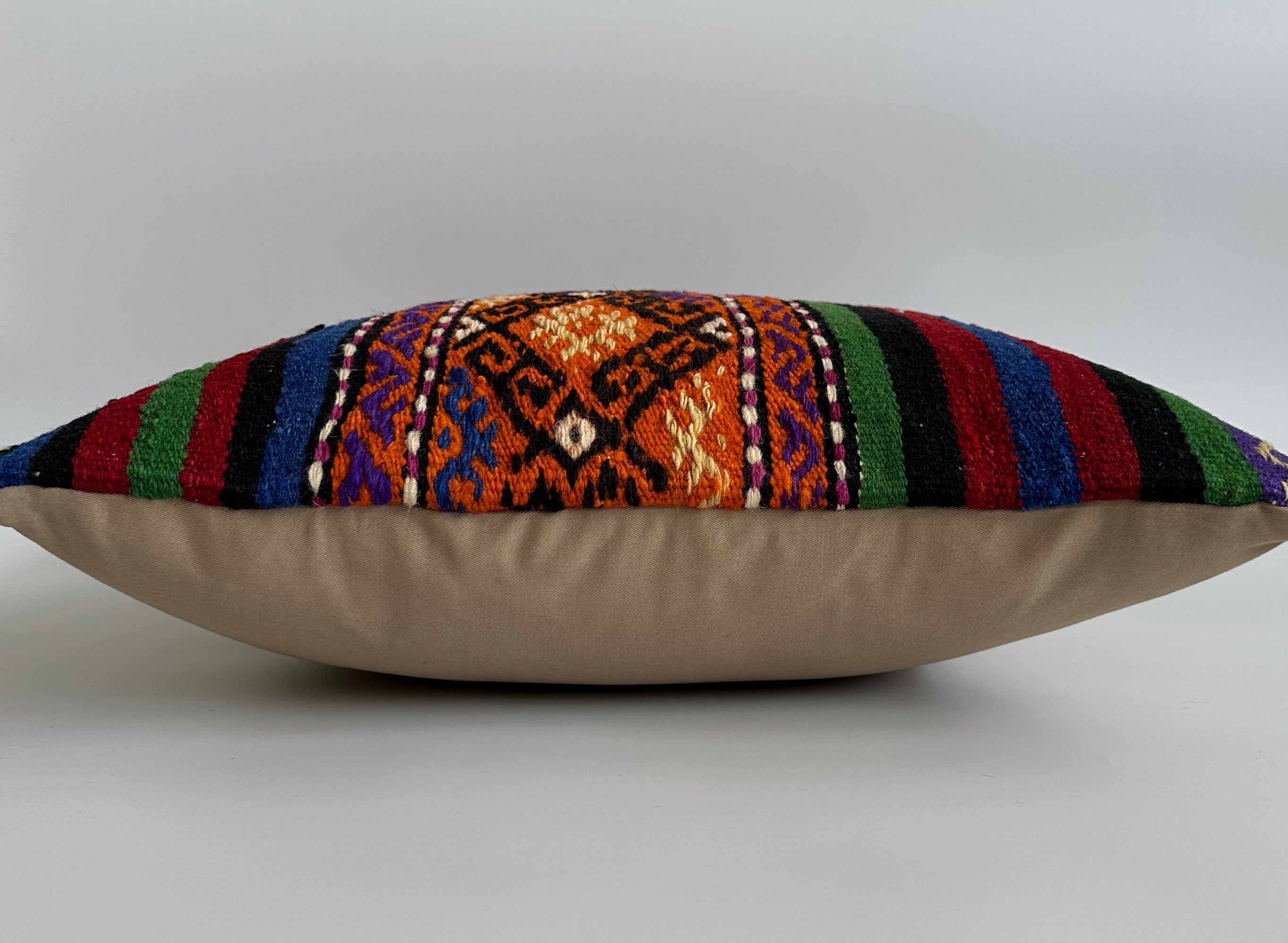 Handmade Multicolour Turkish Rug Cushion Cover 18''x18'' / 45x45 CM