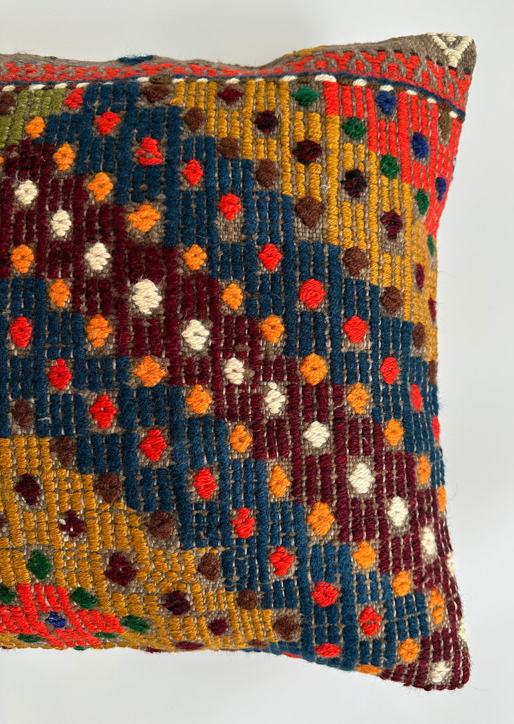 Handmade Multicolour Turkish Rug Cushion Cover 18''x18'' / 45x44 CM