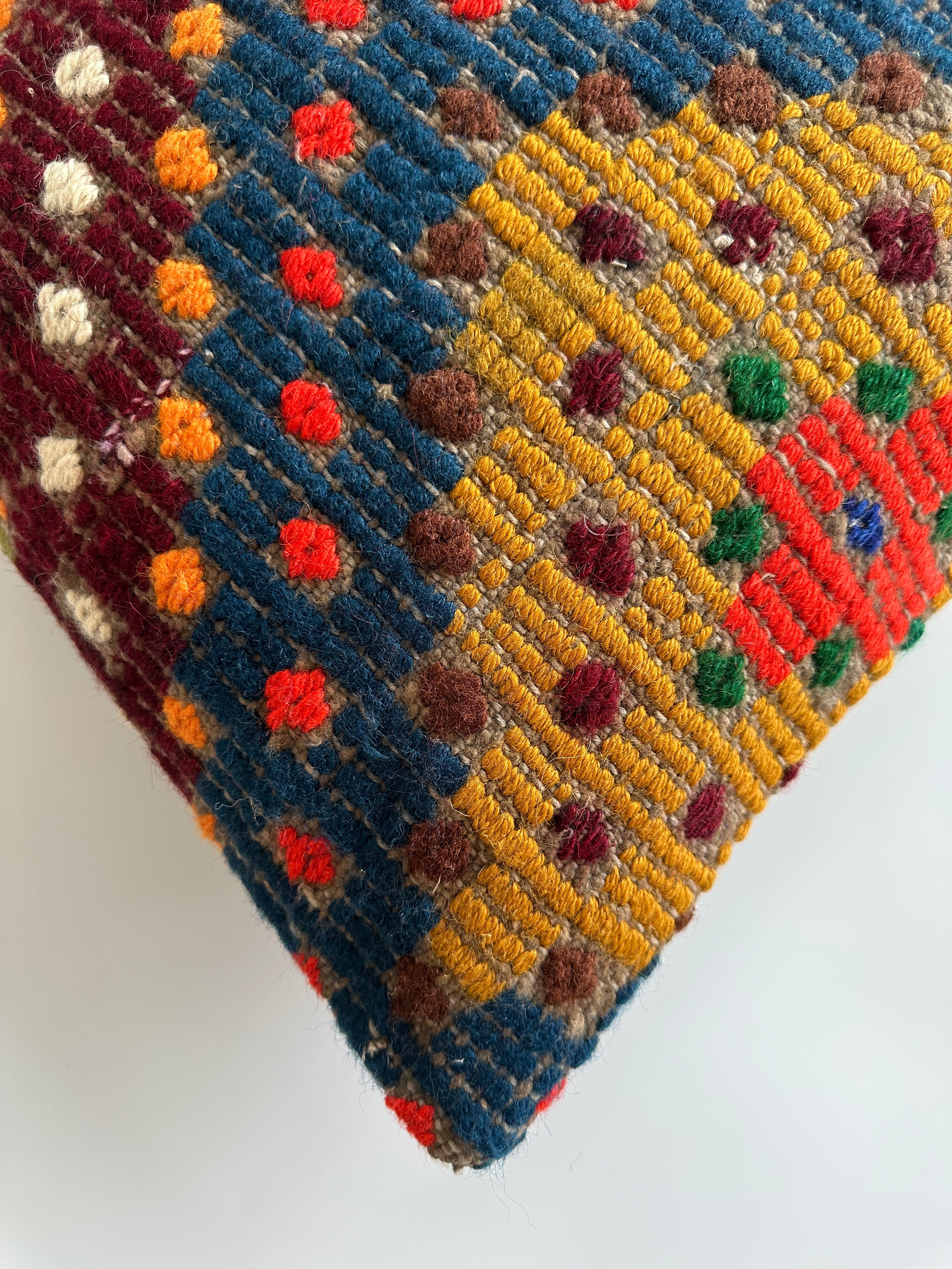 Handmade Multicolour Turkish Rug Cushion Cover 18''x18'' / 45x44 CM