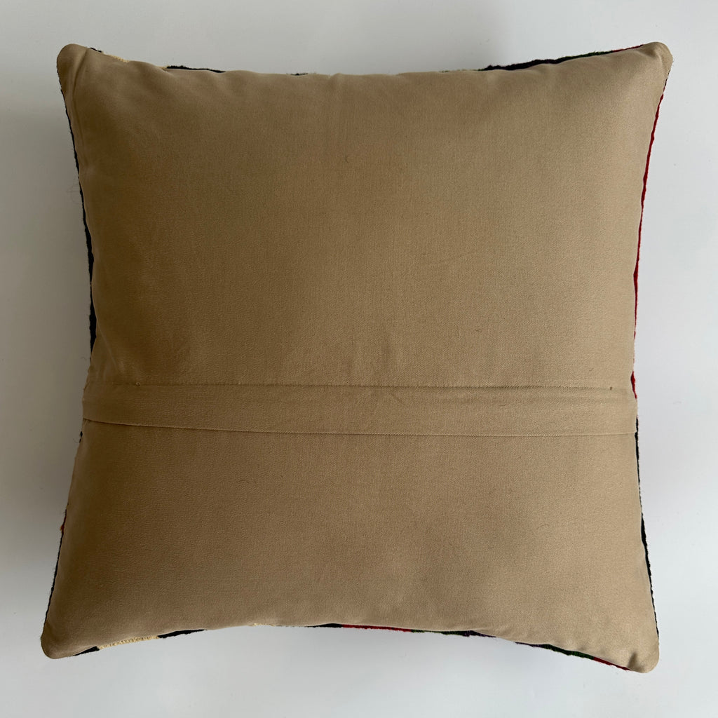 Handmade Multicolour Striped Turkish Rug Cushion Cover 18''x18'' / 45x44 CM