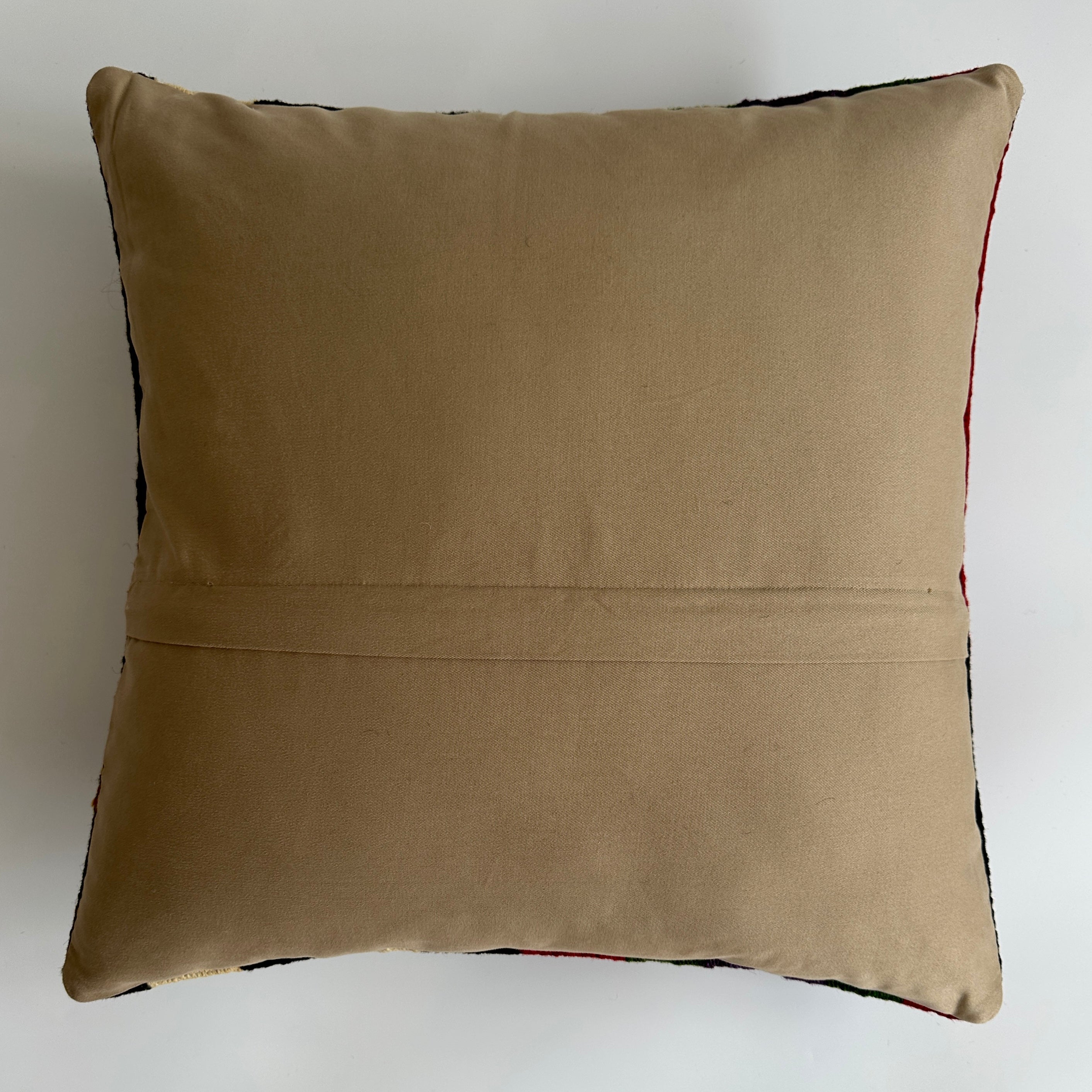 Handmade Multicolour Striped Turkish Rug Cushion Cover 18''x18'' / 45x44 CM