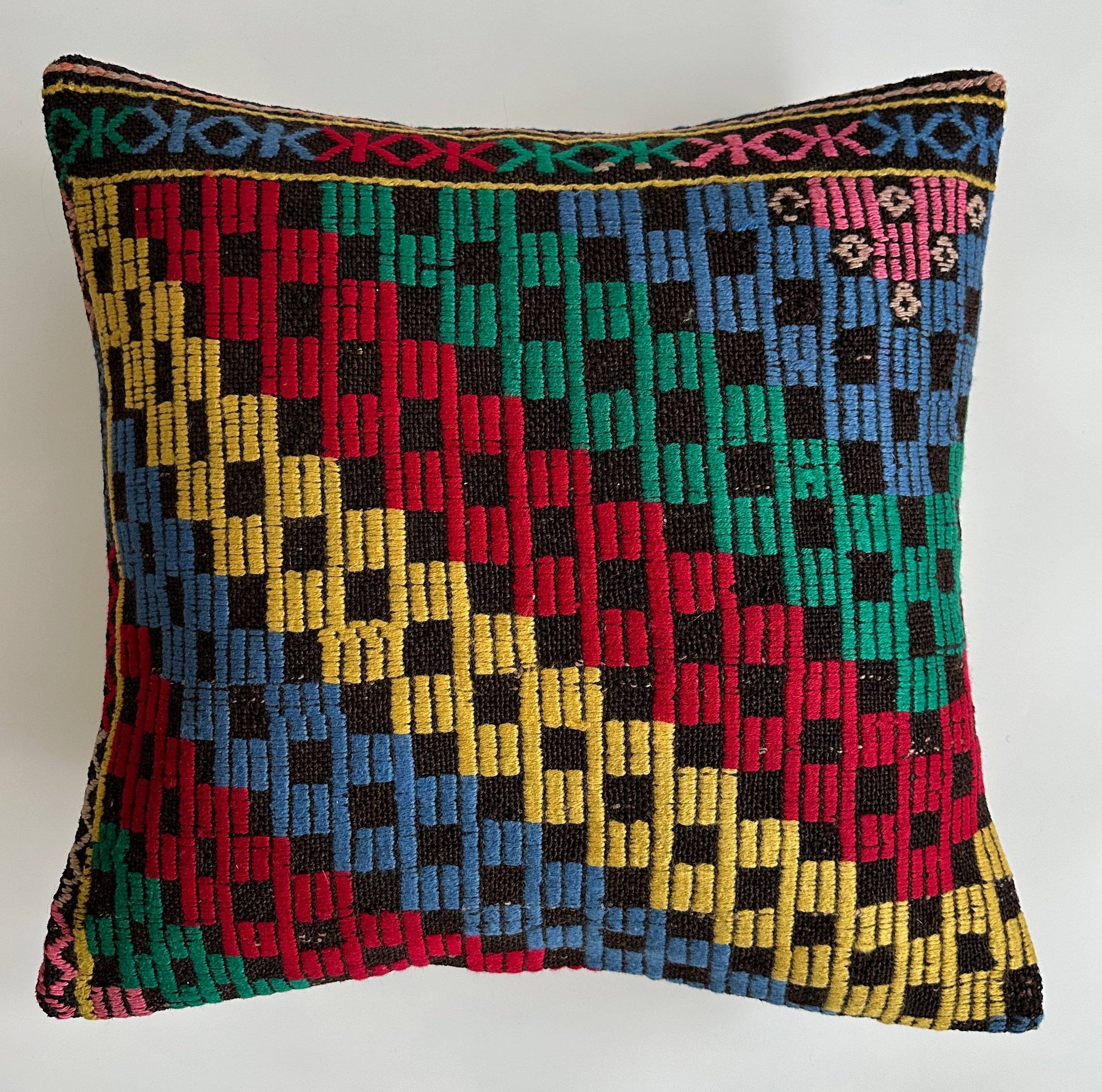 Handmade Multicolour Turkish Cushion Cover 20''x20'' / 50x50 CM