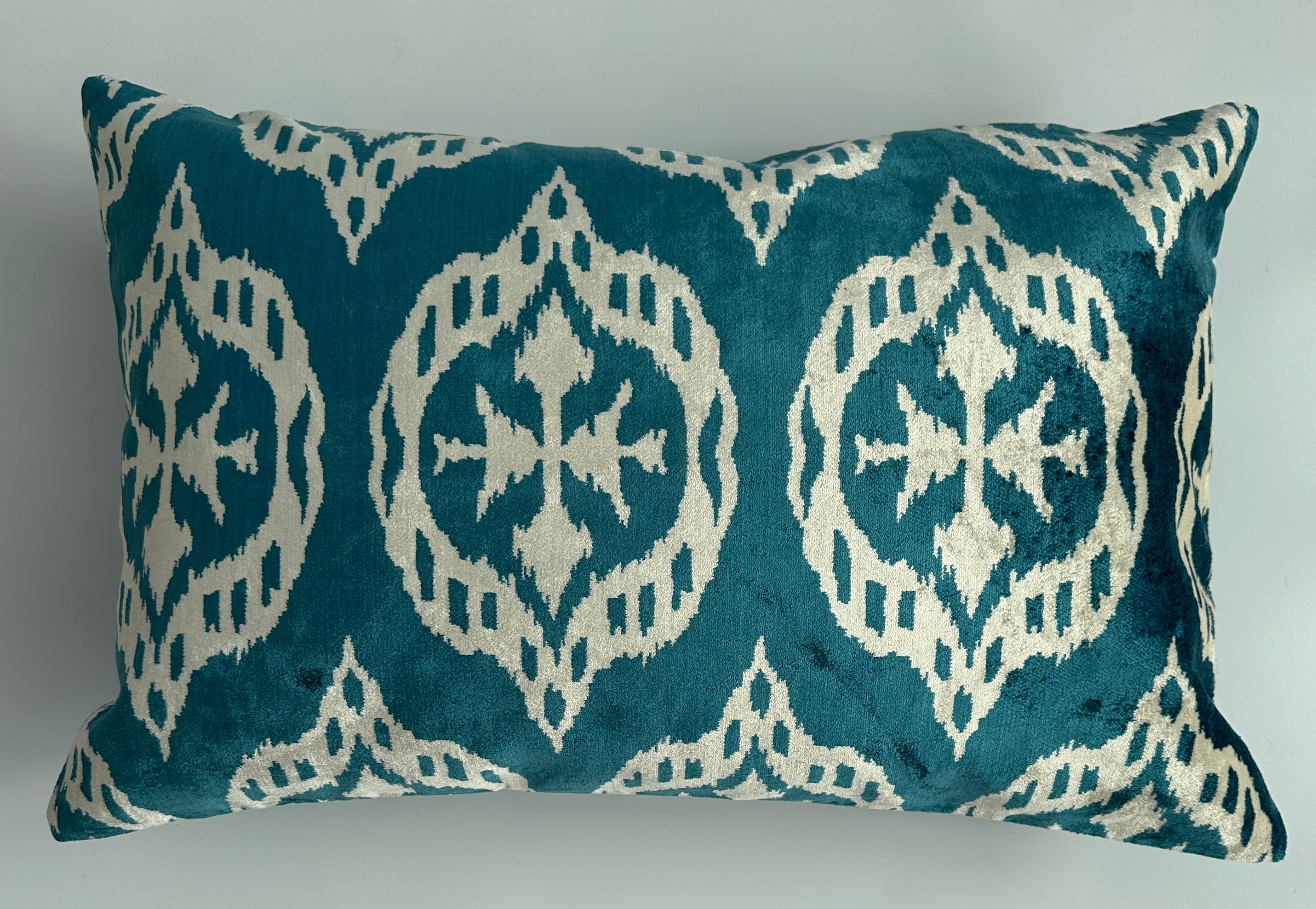 Turquoise Silk Velvet Cushion Cover 24''x16'' / 60x40 CM