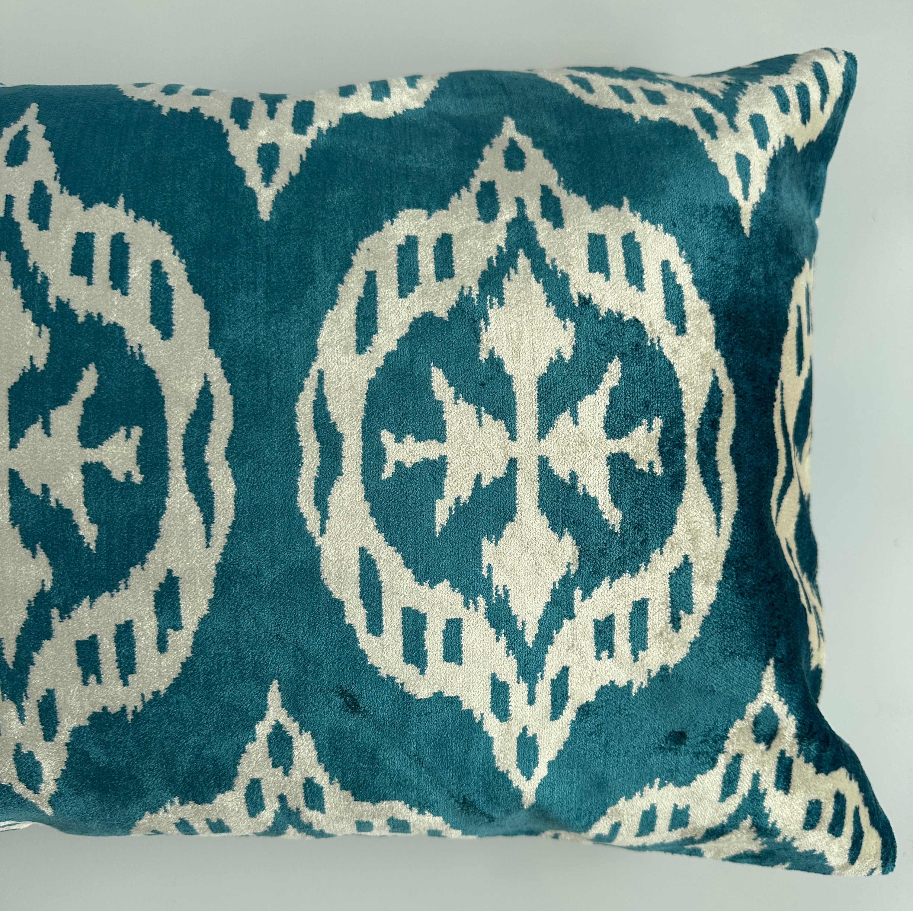 Turquoise Silk Velvet Cushion Cover 24''x16'' / 60x40 CM