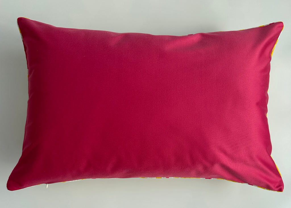 Yellow Turkish Silk Velvet Cushion Cover 24''x16'' / 60x40 CM