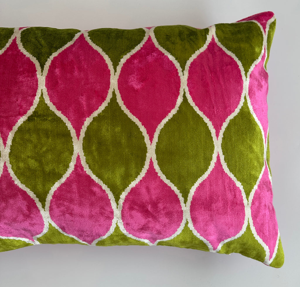 Pink Ogival Silk Velvet Cushion Cover 24''x16'' / 60x40 CM