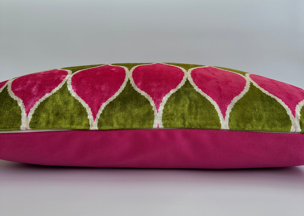 Pink Ogival Silk Velvet Cushion Cover 24''x16'' / 60x40 CM