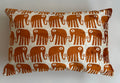 Saffron Elephant Silk Velvet Cushion Cover 24''x16'' / 60x40 CM