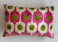 Pink Ogival Ikat Silk Velvet Cushion Cover 24''x16'' / 60x40 CM