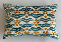Chintamani Turquoise Silk Velvet Cushion Cover 24''x16'' / 60x40 CM
