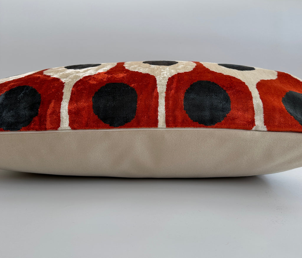 Red Ogival Silk Velvet Cushion Cover 24''x16'' / 60x40 CM