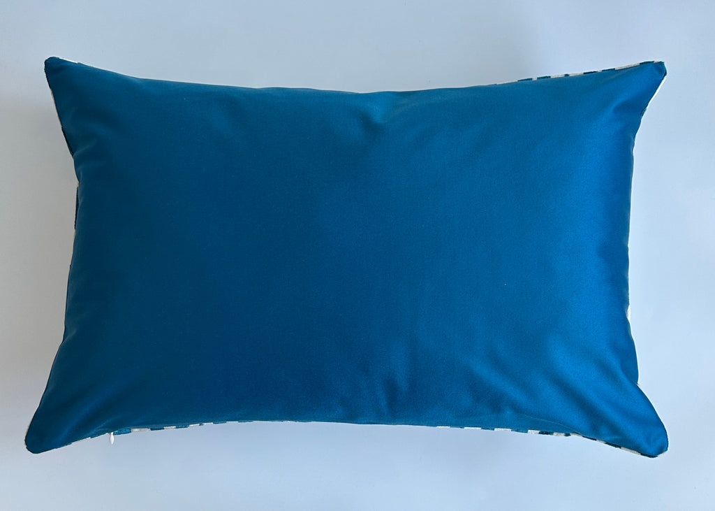 Turquoise Flame Silk Velvet Cushion Cover 24''x16'' / 60x40 CM