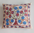 Hand Embroidered Multicolour Uzbek Suzani Cushion Cover 18''x16'' / 46x40 CM