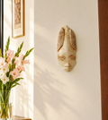 African Tribal Style Face Wall Hanging Plaque 18.5x8 CM