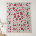Uzbek Silk Suzani Tapestry,  Hand Embroidered Wall Hanging, Suzani Bedspread, Suzani Tablecloth 254x194 CM