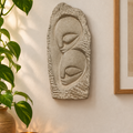 Abstract Minimalist Modern Relief Plaque, Sculptural Face Wall Hanging 20x10 CM