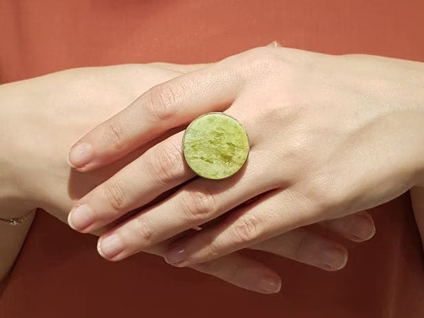 Handmade Serpentine Vintage Style Boho Gemstone Ring
