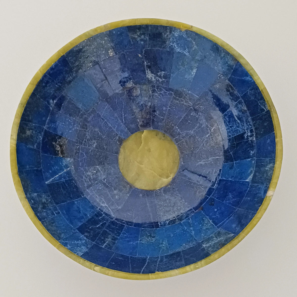Afghan Handmade Lapis Lazuli & Serpentine Large Mosaic Bowl 21x21 CM