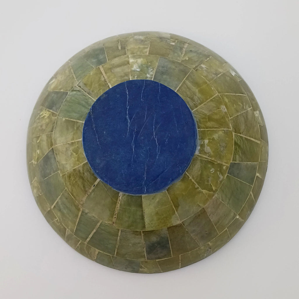 Afghan Handmade Serpentine Lapis Lazuli & Large Mosaic Bowl 21x21 CM