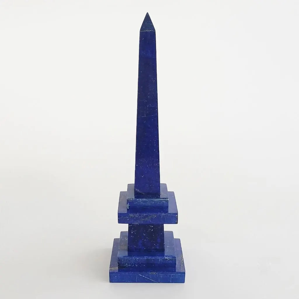 Handmade Afghan Lapis Lazuli Gemstone Obelisk Tower 32x9 CM