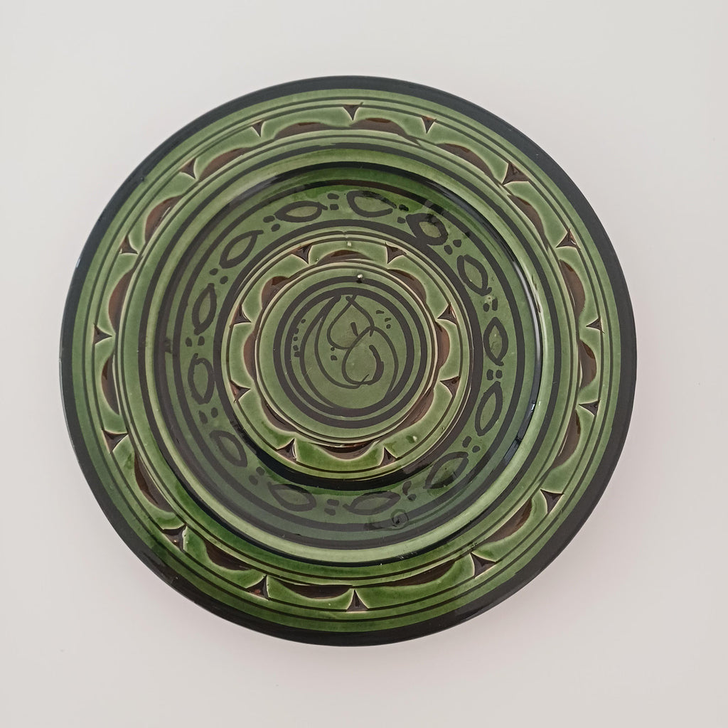 Moroccan Hand-Painted Multicoloured Safi Ceramic Plate 17x17 CM