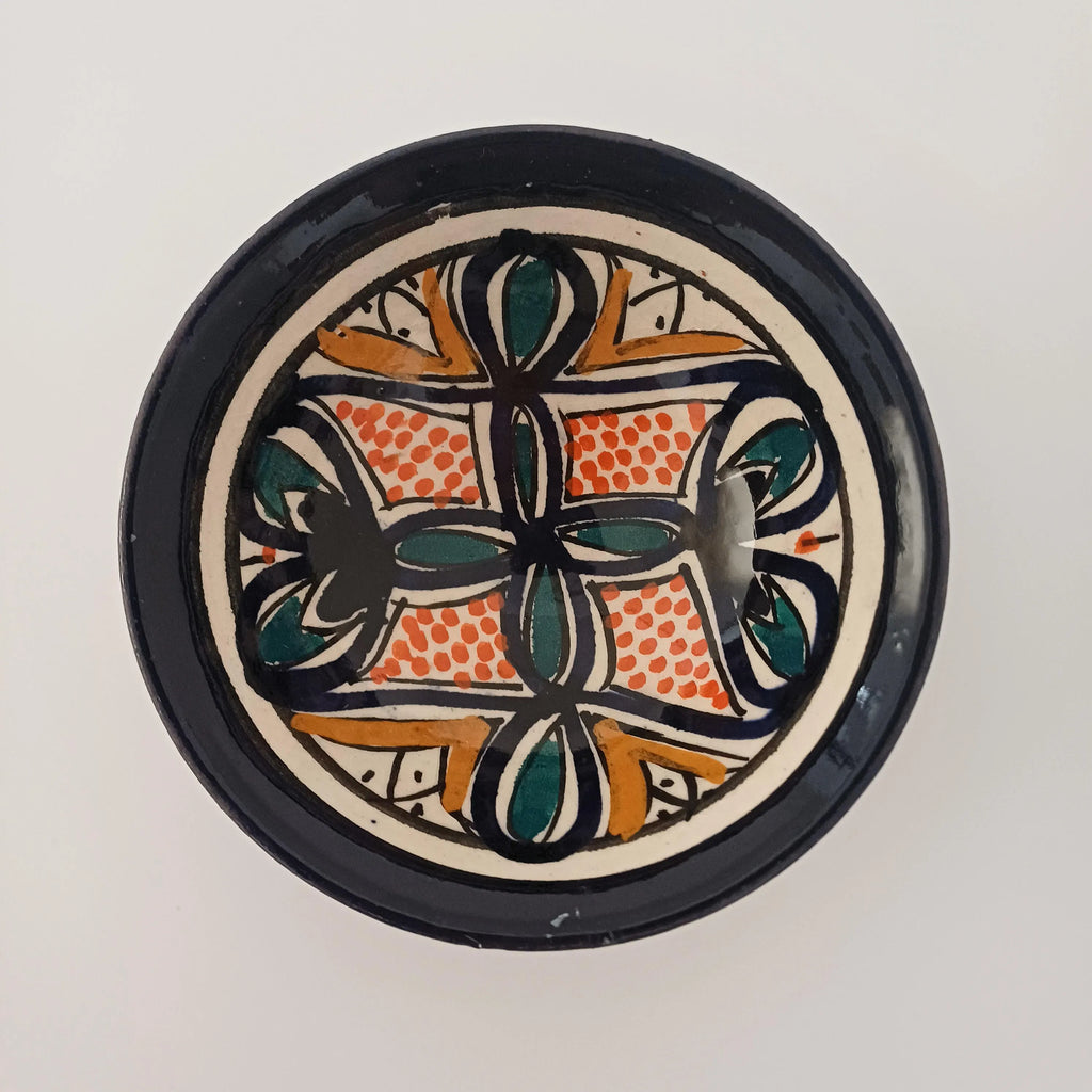 Moroccan Hand-Painted Multicoloured Mini Ceramic Dip Bowl 9x9 CM