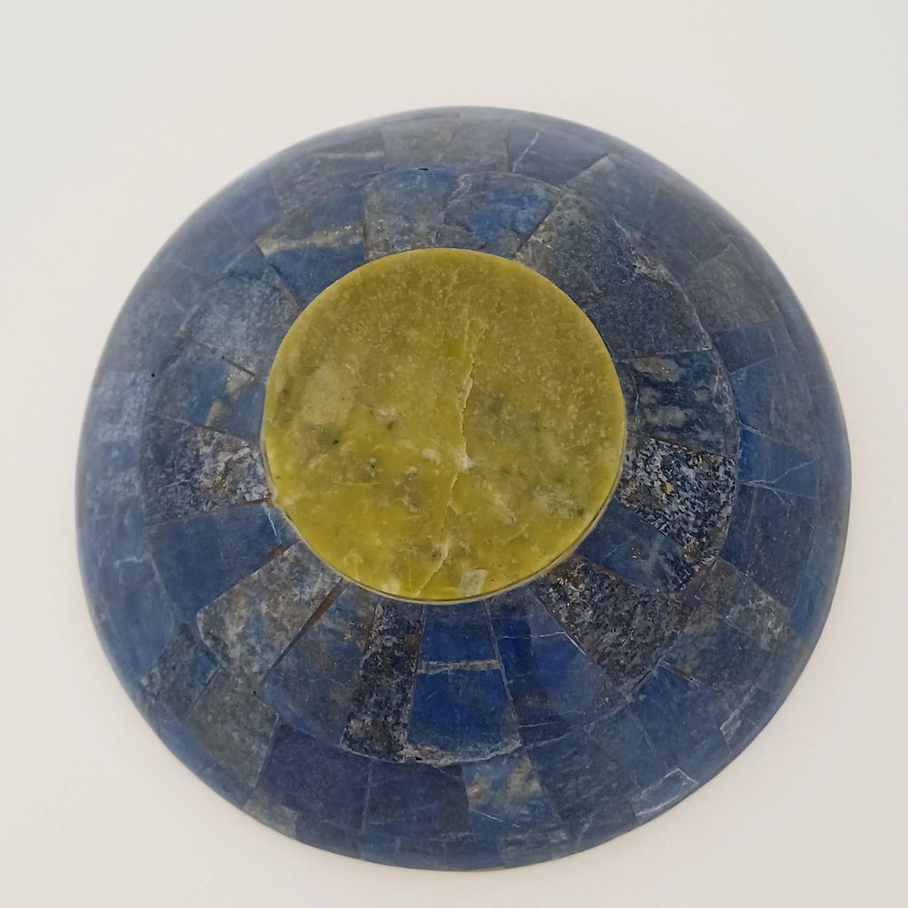 Afghan Handmade Lapis Lazuli & Serpentine Large Mosaic Bowl 21x21 CM
