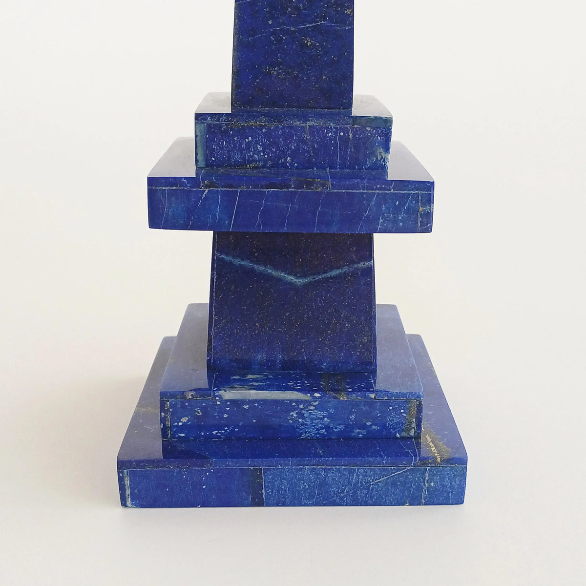 Handmade Afghan Lapis Lazuli Gemstone Obelisk Tower 32x9 CM