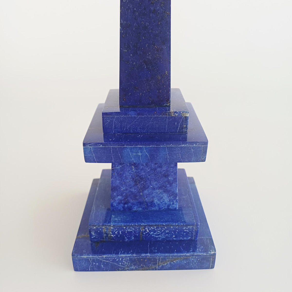 Handmade Afghan Lapis Lazuli Gemstone Obelisk Tower 31x9 CM