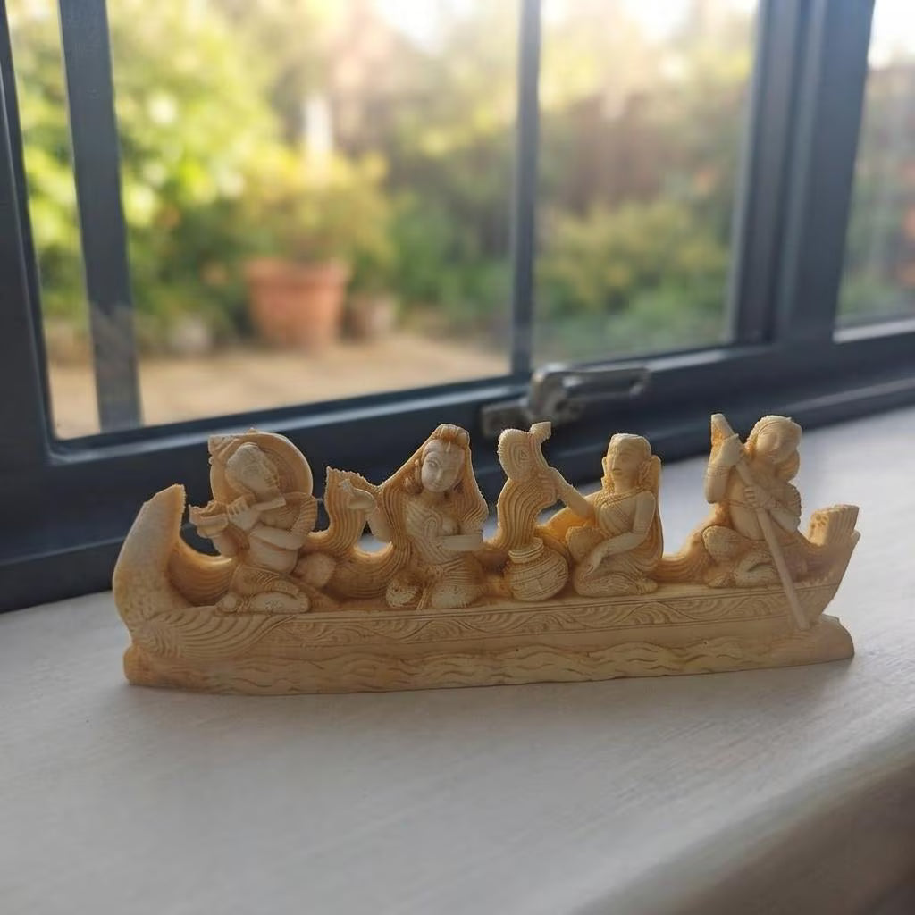 Small Krishna Boat Figurine 14x5 CM