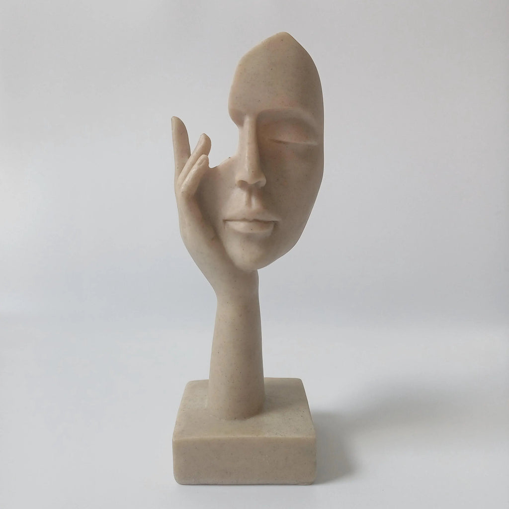 Minimalist Modern Abstract Thinker Face Sculpture 17x6 CM