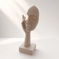 Minimalist Modern Abstract Thinker Face Sculpture 17x6 CM