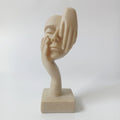 Minimalist Modern Abstract Hands Holding Face Sculpture 18x6 CM