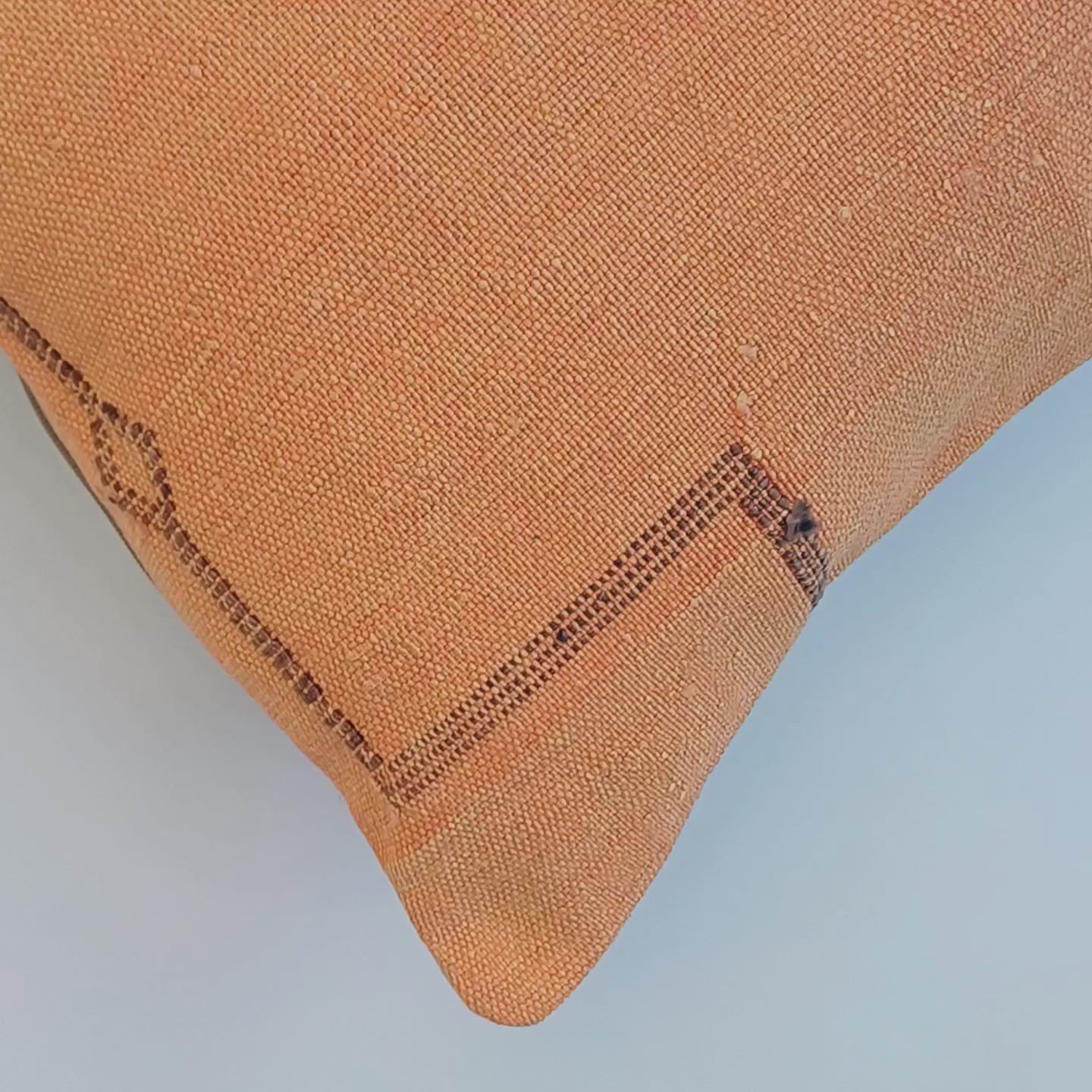 Moroccan Handmade Sunset Orange Cactus Silk Cushion Cover 20''x20'' / 50x50 CM